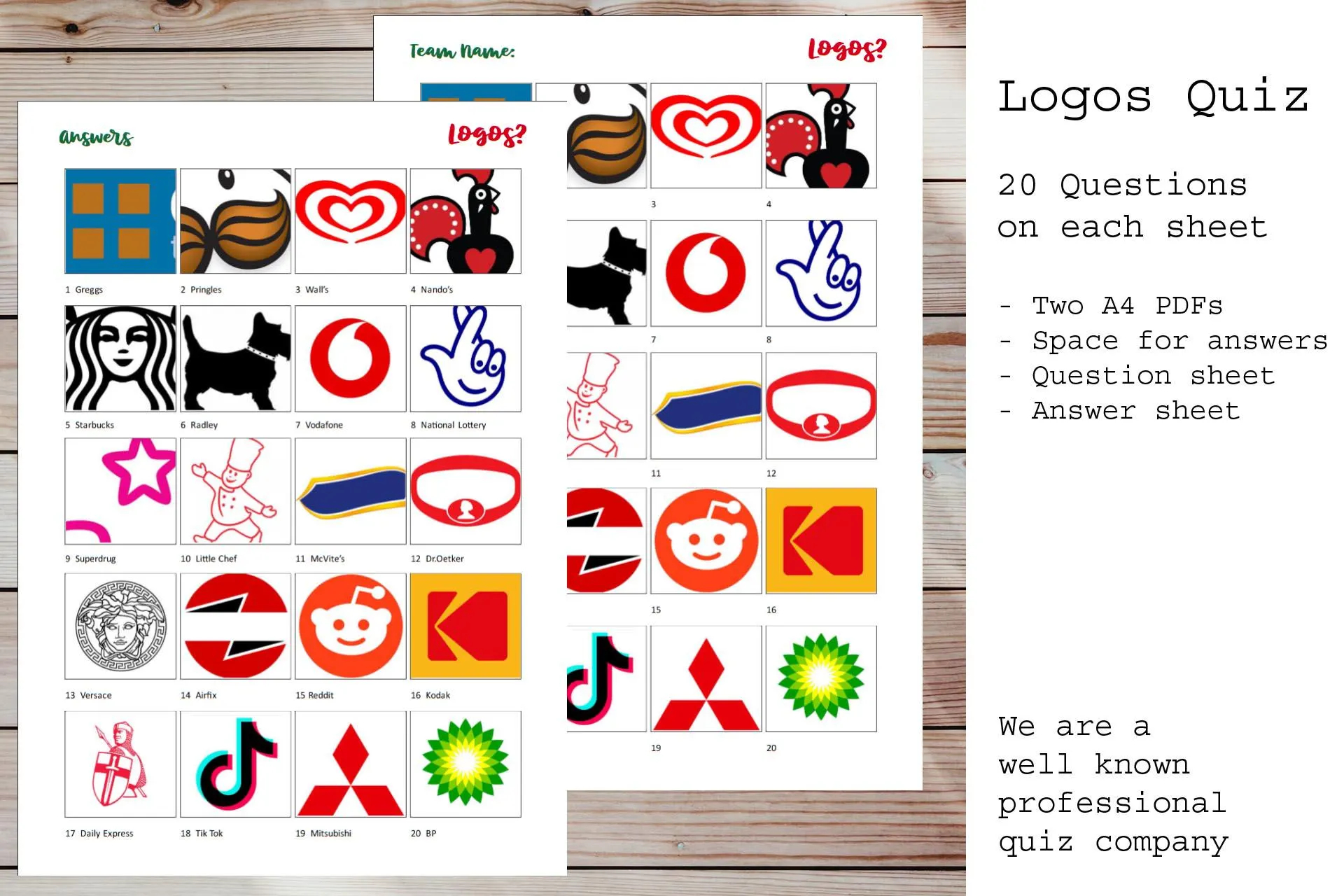 Logo Quiz Printable Etsy