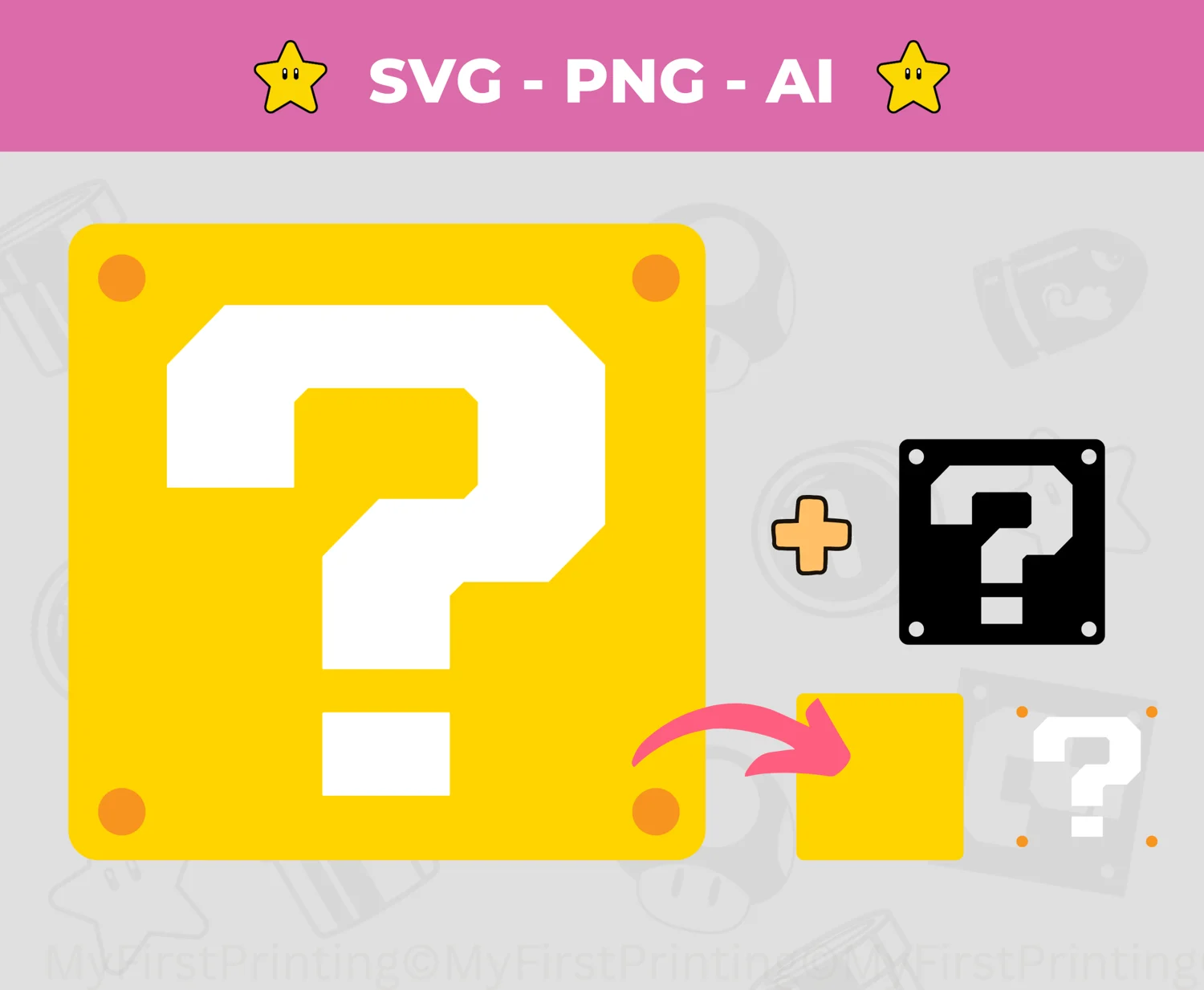 Mario Question Block Discounts SVG PNG