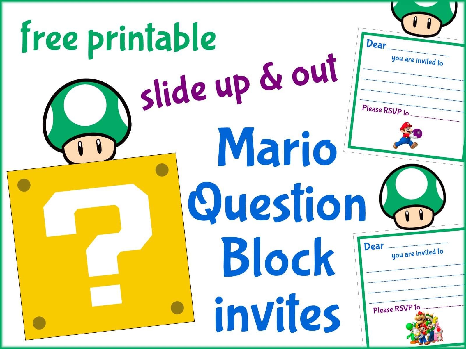 Mario Question Block Invitation Free Printable Mama Geek