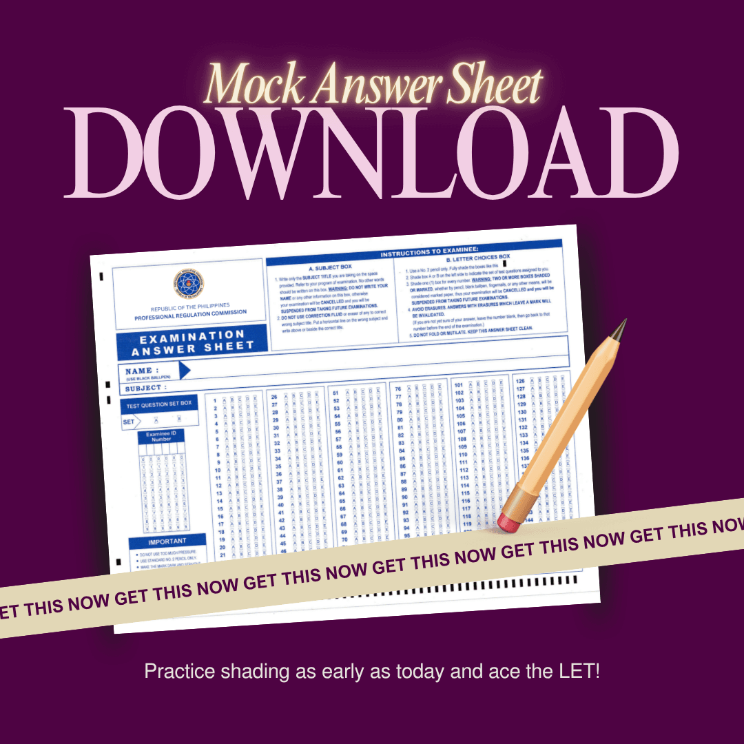 Mock Answer Sheet For LET By Scadepaz Raket PH