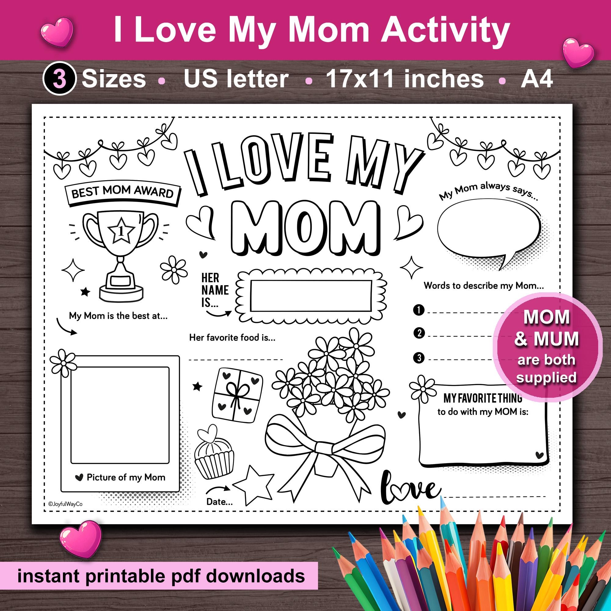 Mother s Day Favorite Things Questionnaire Etsy