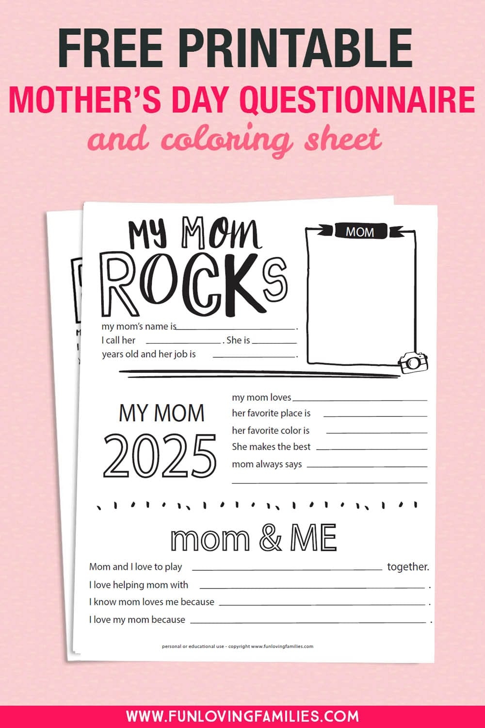 Mother's Day Printable Pages Questions