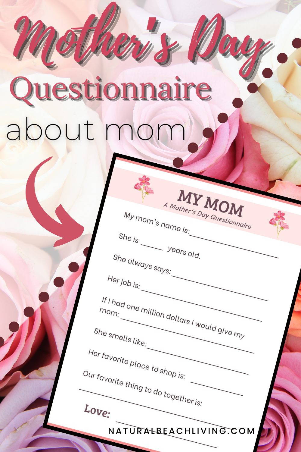 Moters Day Questionnaire Age 5 Free Printable