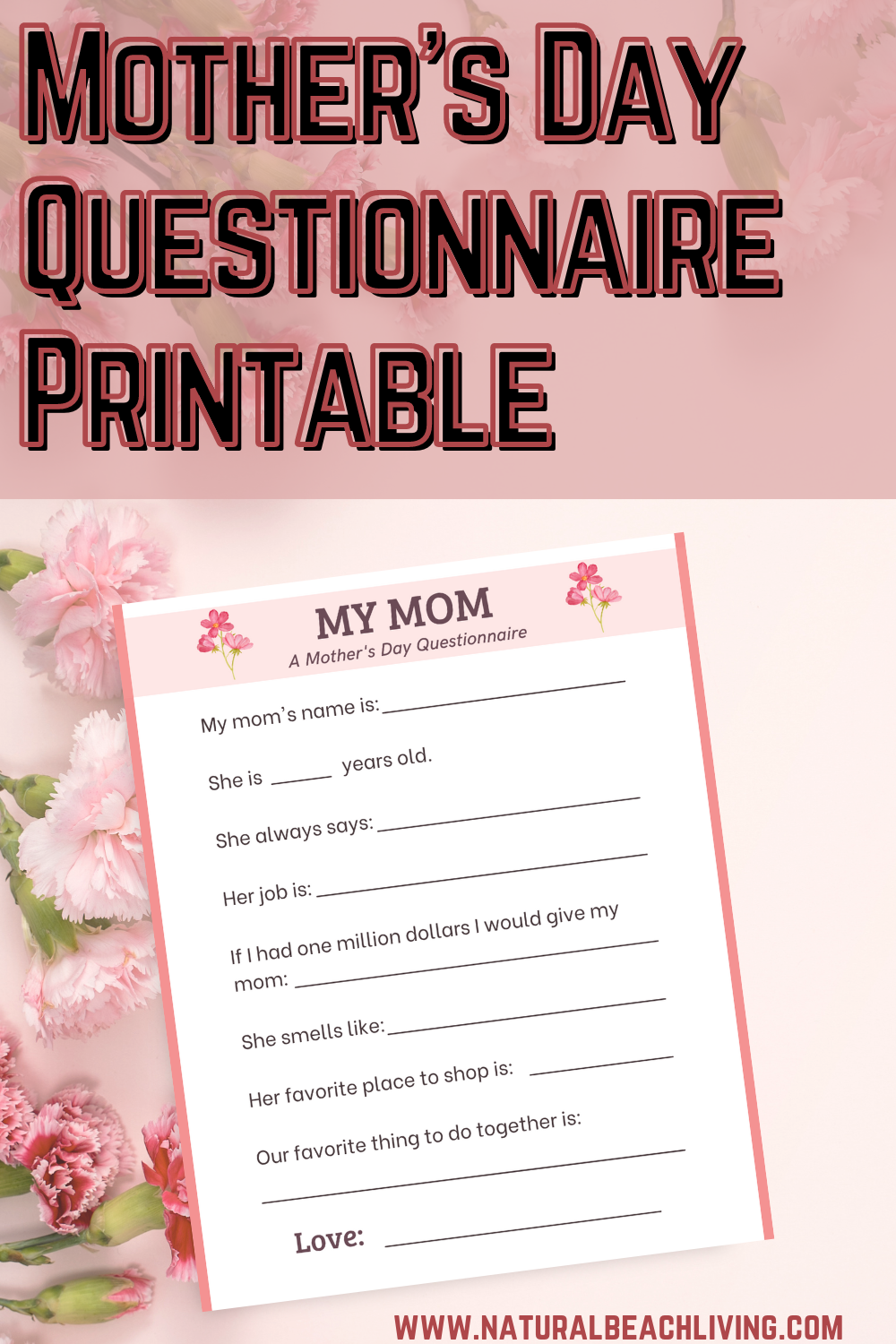 Mother s Day Questionnaire Free Printables Natural Beach Living