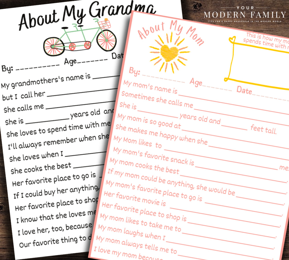 Mother s Day Questionnaire The PERFECT Gift For Mom Grandma Your Modern Family