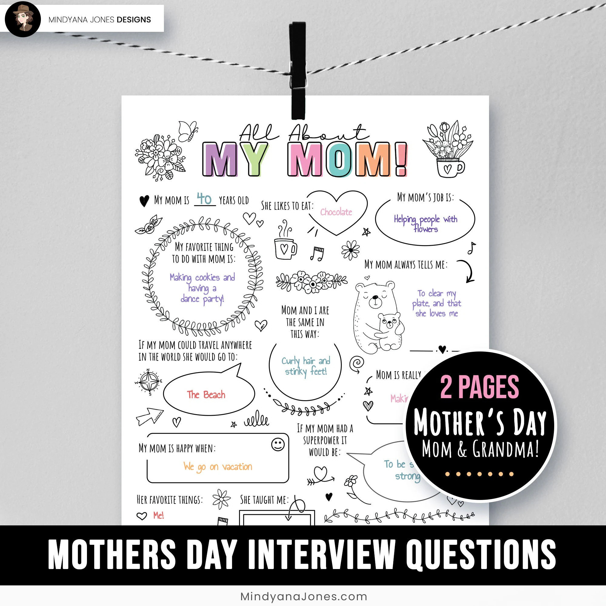 Free Printables for Mother's Day Questions Australia