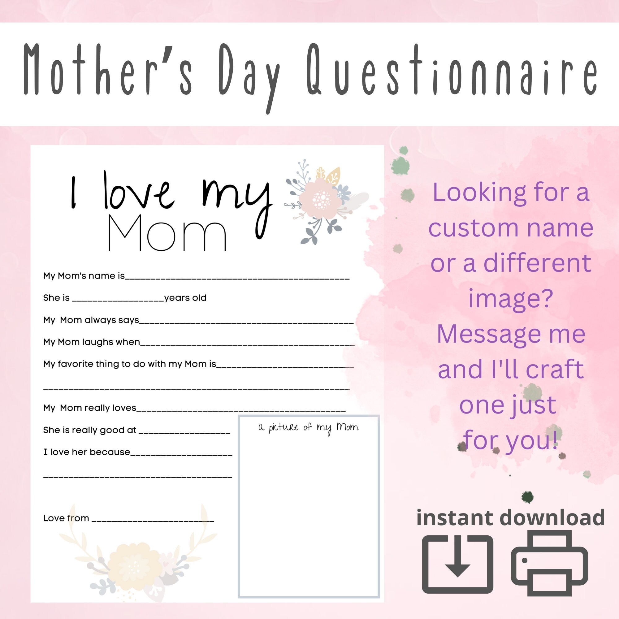 Mother s Day Survey Etsy Australia