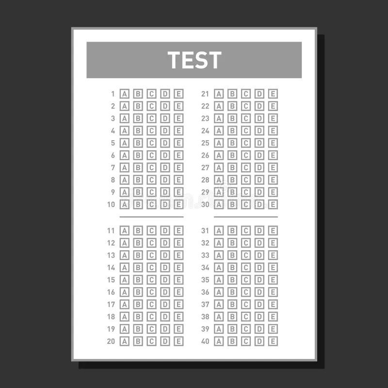 Multiple Choice Blank Nswer Sheet Vector Stock Vector Illustration Of Flat Bubble 87516507