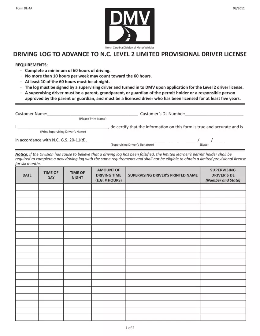 Nc Form Dl 4A Fill Out Printable PDF Forms Online