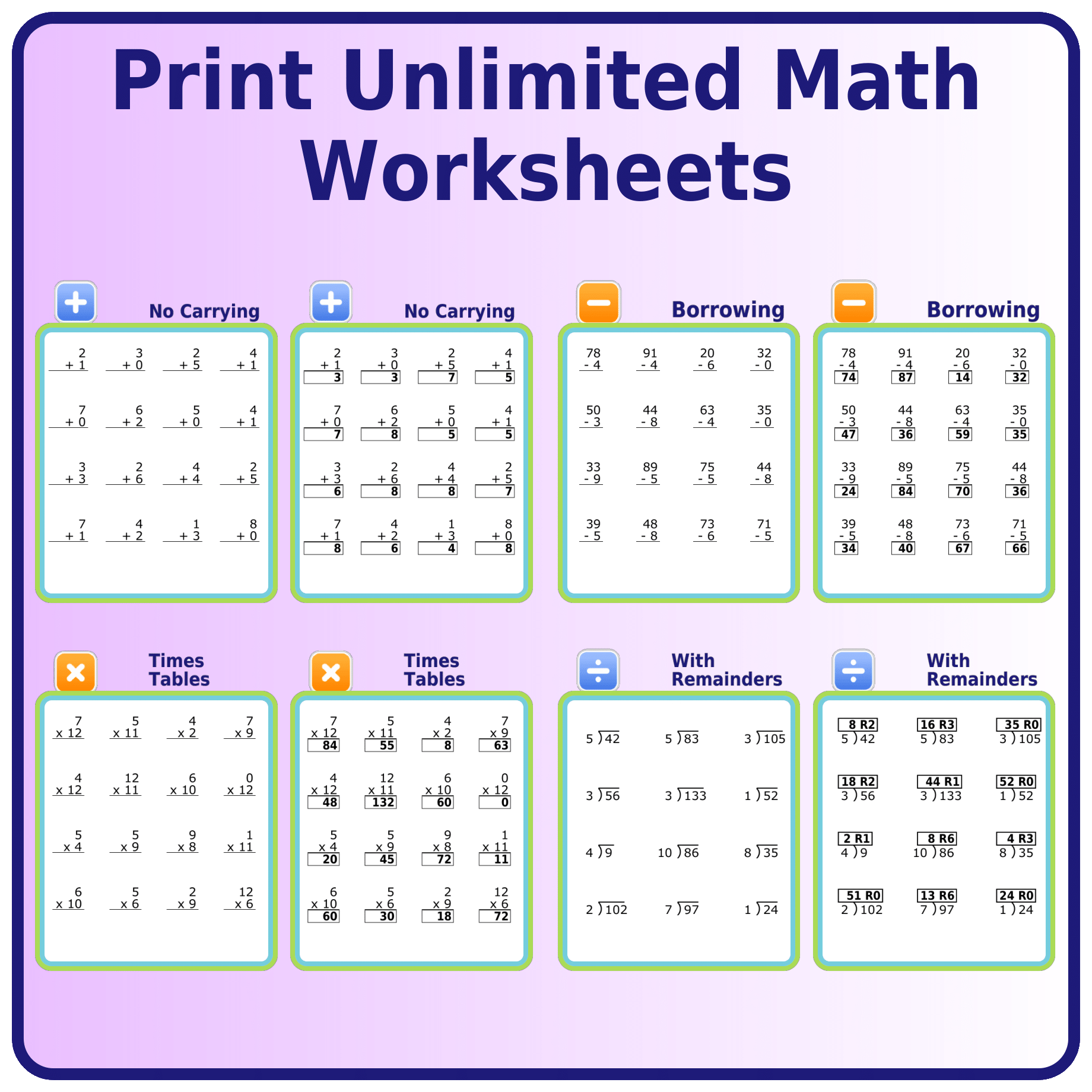 New Feature Math Worksheets With Answers The Trip Clip Blog