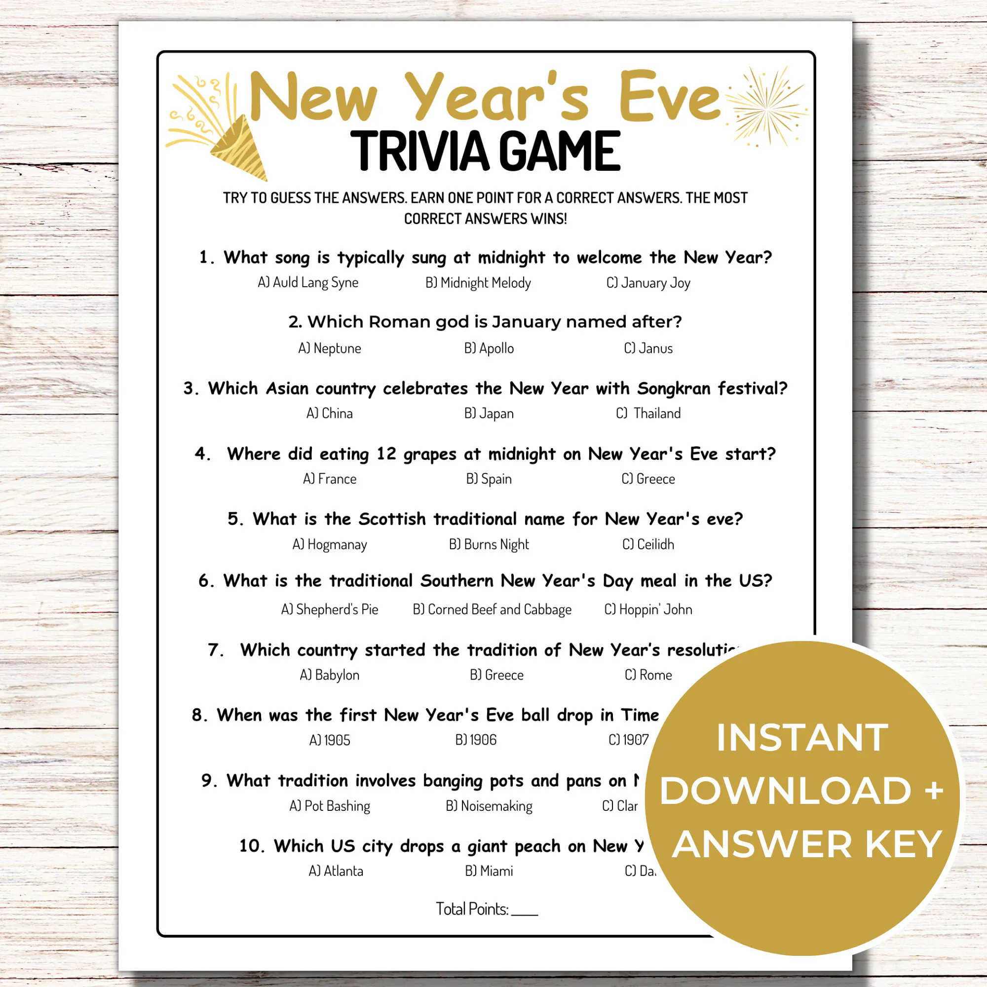 New Year s Eve Trivia Game Printable New Year s Eve Games For Family Fun New Year s Eve Game New Years Eve Quiz Etsy