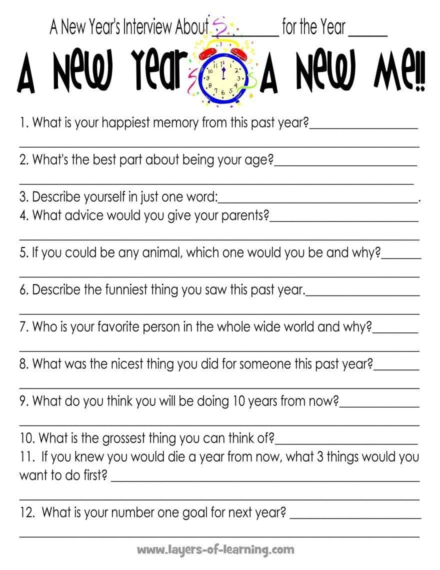 Questions to Ask Your Kids Yearly Printable