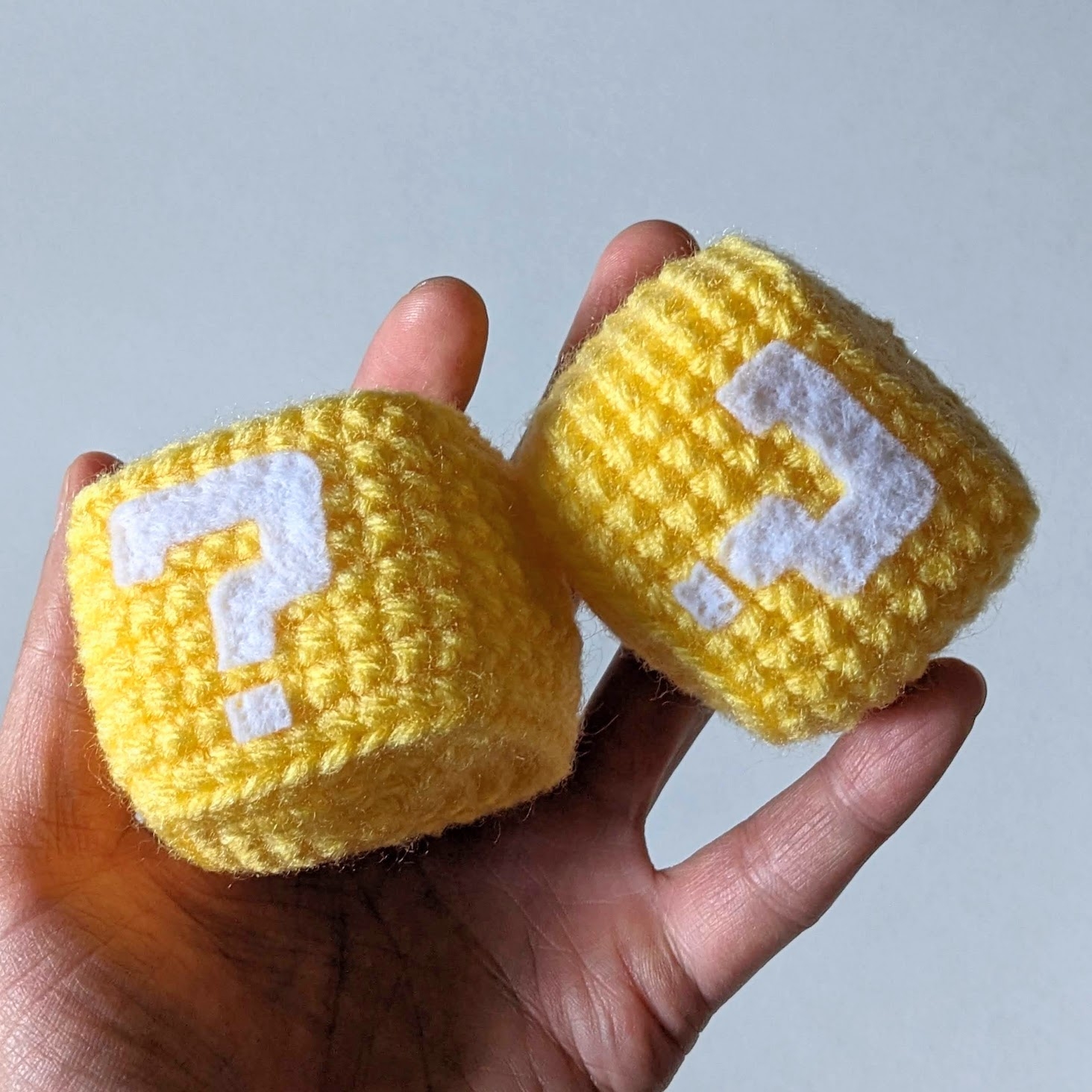 Nintendo Question Block Amigurumi Crochet Pattern Sir Purl Grey