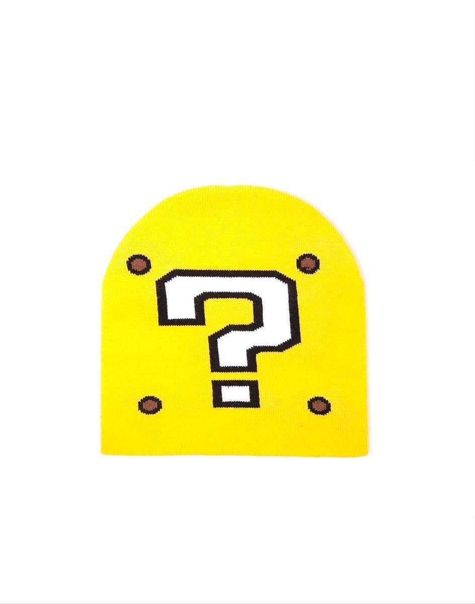 NINTENDO SUPER MARIO BROS QUESTION MARK BLOCK KNITTED STYLED YELLOW BEANIE EBay