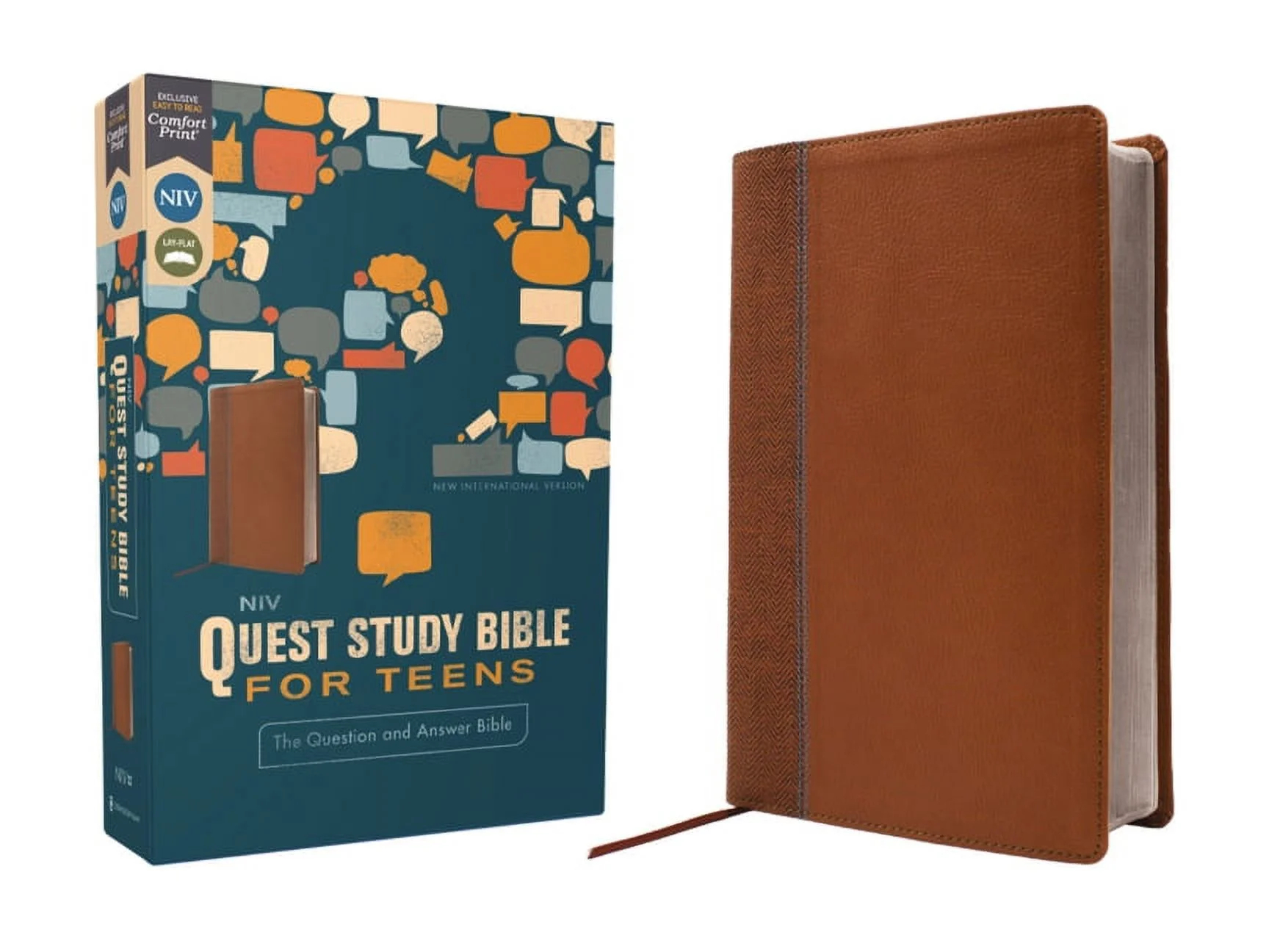 Niv Quest Study Bible For Teens Leathersoft Brown Comfort Print The Question And Answer Bible Hardcover Walmart