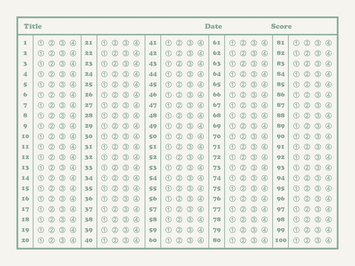 Blank Answer Sheet 75 Printable Free