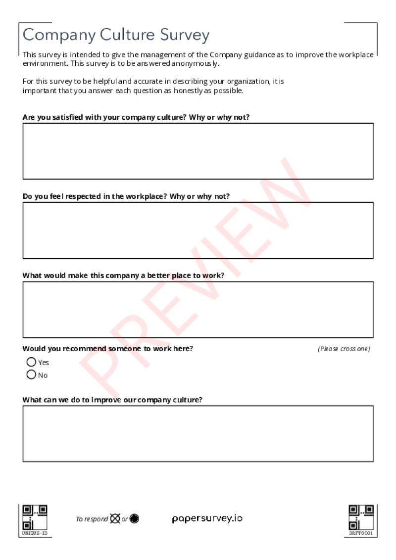 Paper Survey Templates PaperSurvey io