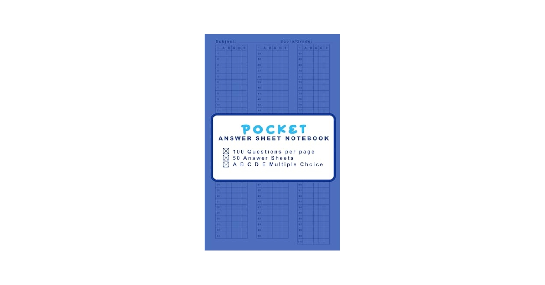 Pocket Answer Sheet Notebook Portable 100 Questions 50 Answer Sheets A B C D E Multiple Choice TND Librarian Amazon Books