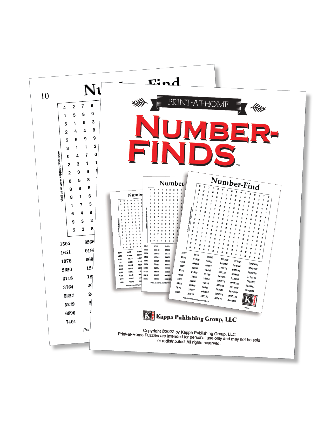 Print at Home Number Finds Kappa Puzzles