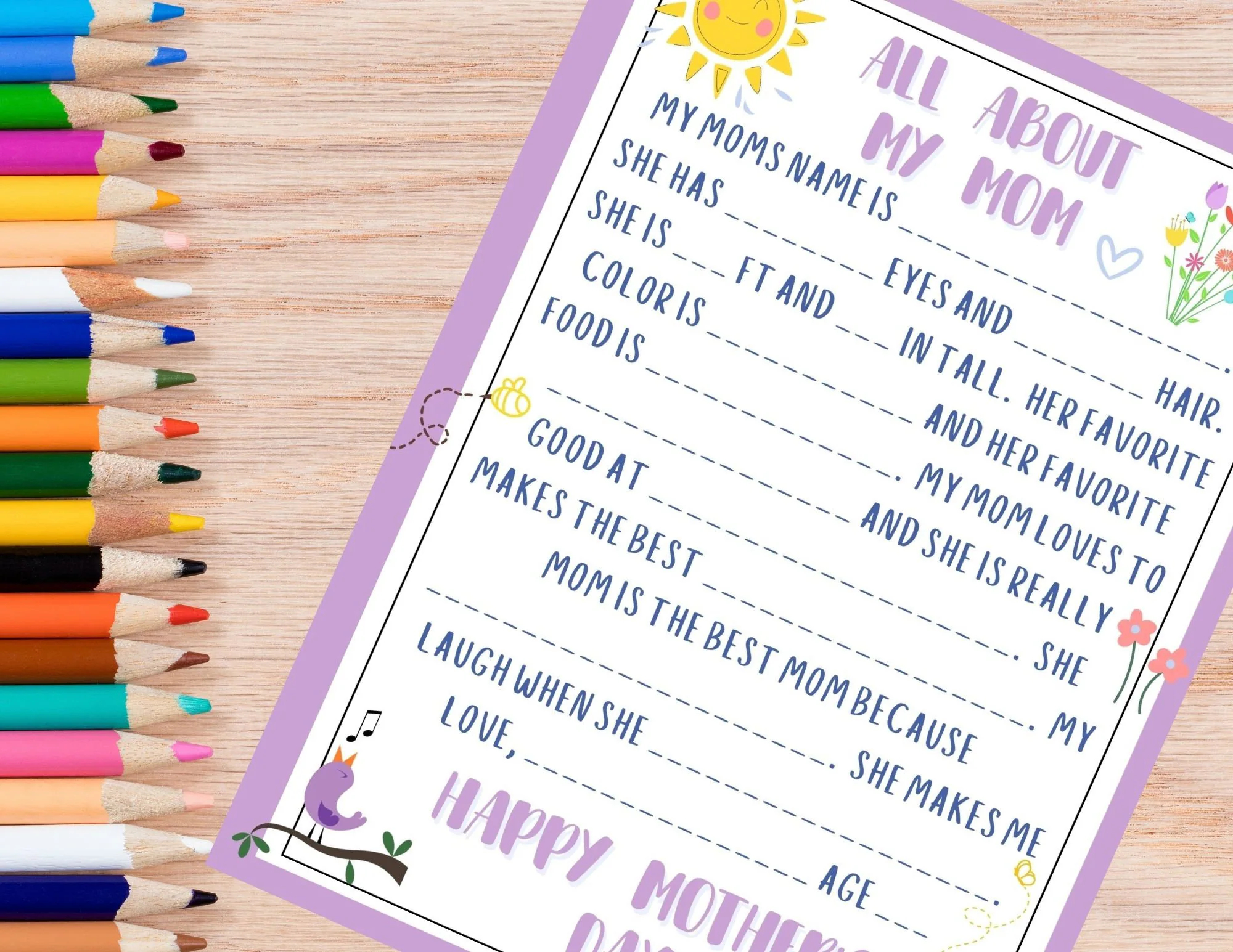 Printable All About My Mom Questions Mother s Day Printable Printable Mother s Day Gift Printable Mother s Day Preschool Activity Etsy