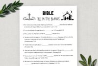 Printable Bible Fill In The Blanks Bible Games Fun Christian Youth Group Game Sunday School Church Study Activity Digital Download Etsy