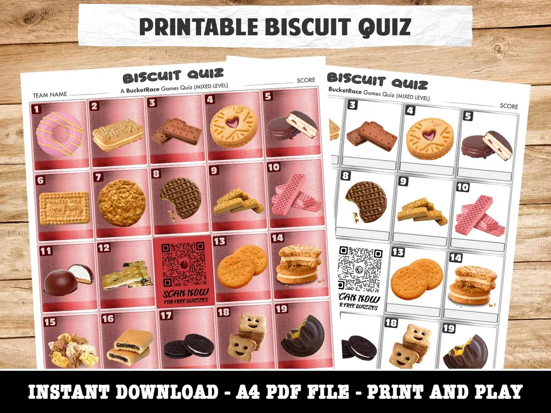 Printable Biscuit Picture Quiz Mixed Level Etsy