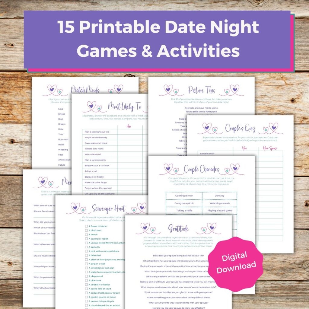 Printable Date Night Games And Activities For Couples Families With Grace