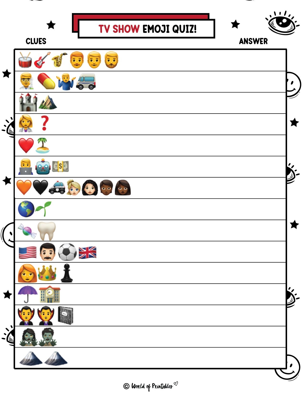 Printable Emoji Quiz With Answers World Of Printables