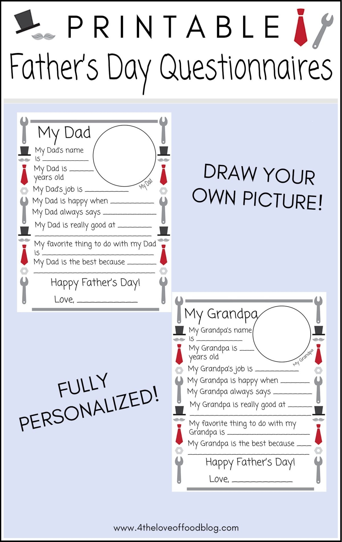 Father's Day Printable Kid Questions Grandpa