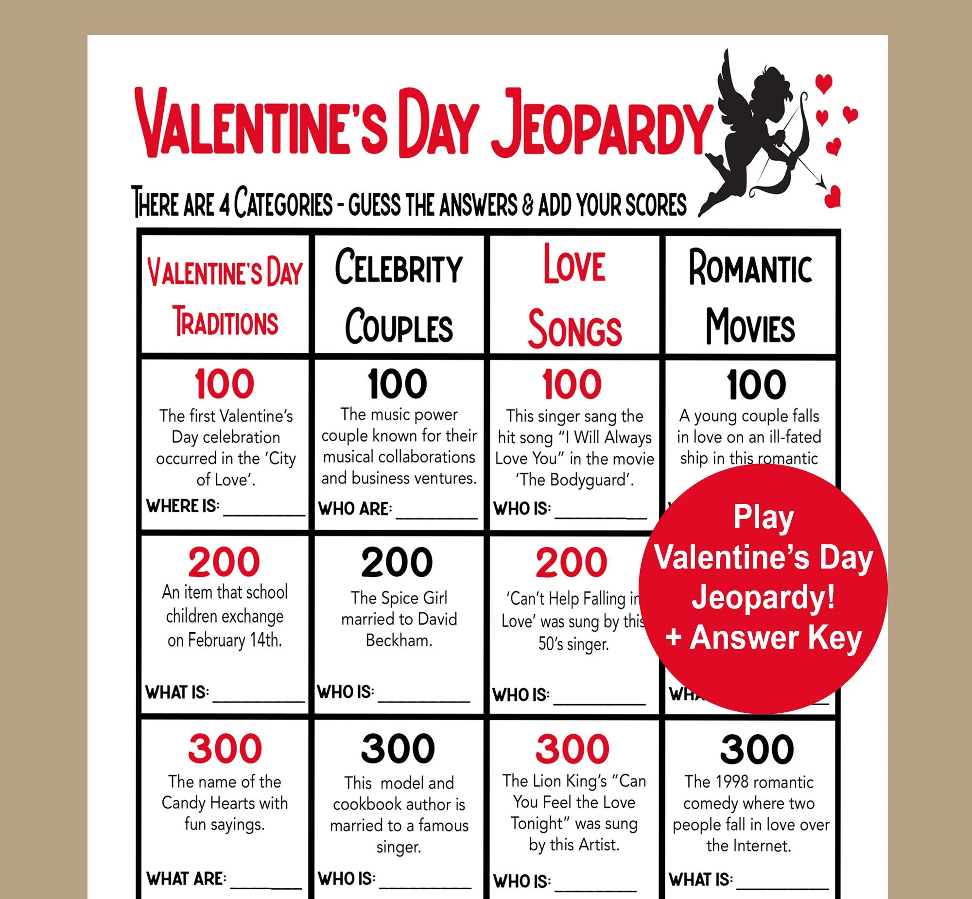 Printable Jeopardy Questions For Seniors Etsy