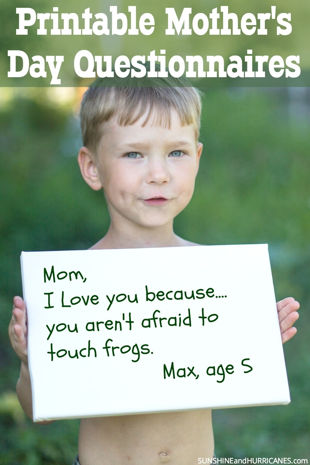 Mother's Day Questions for Kids Printable