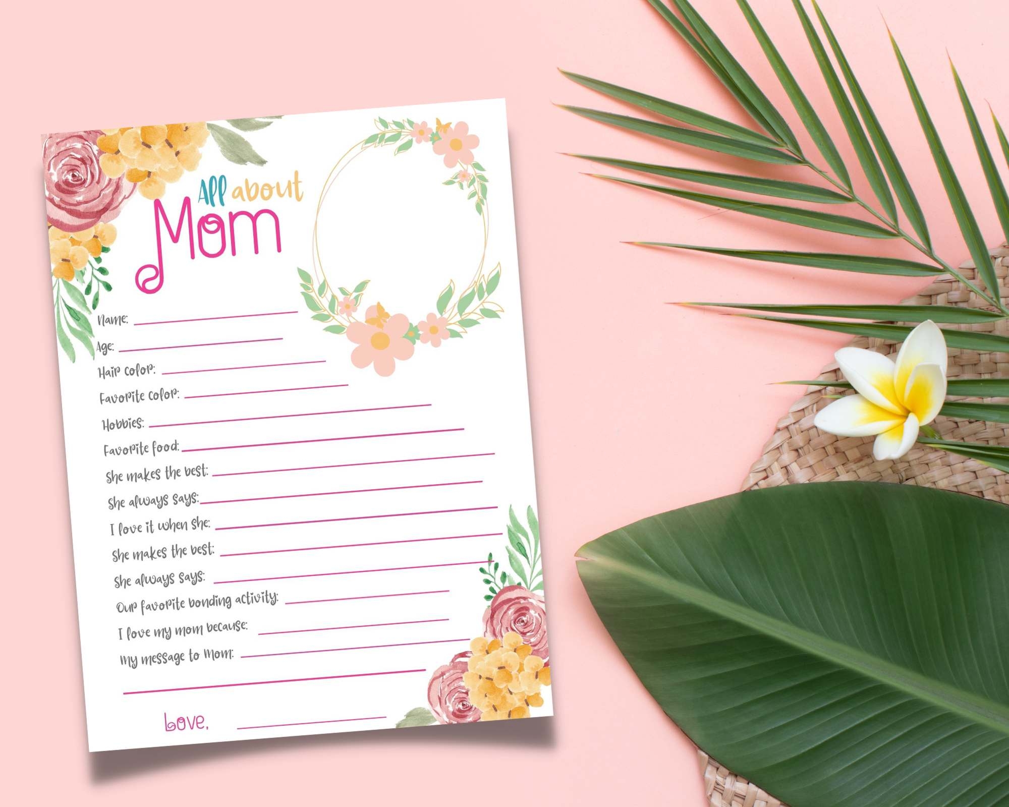 Printable Mother s Day Questionnaire For Kids