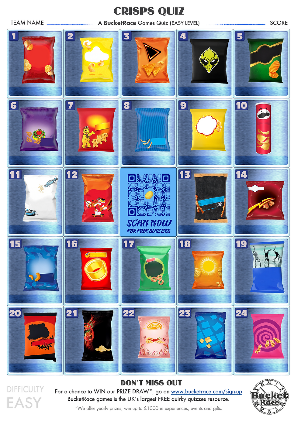 Bucketrace Biscuit Quiz Questions and Answers Printable
