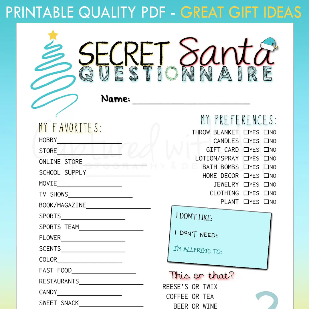 Free Printable Questionnaires
