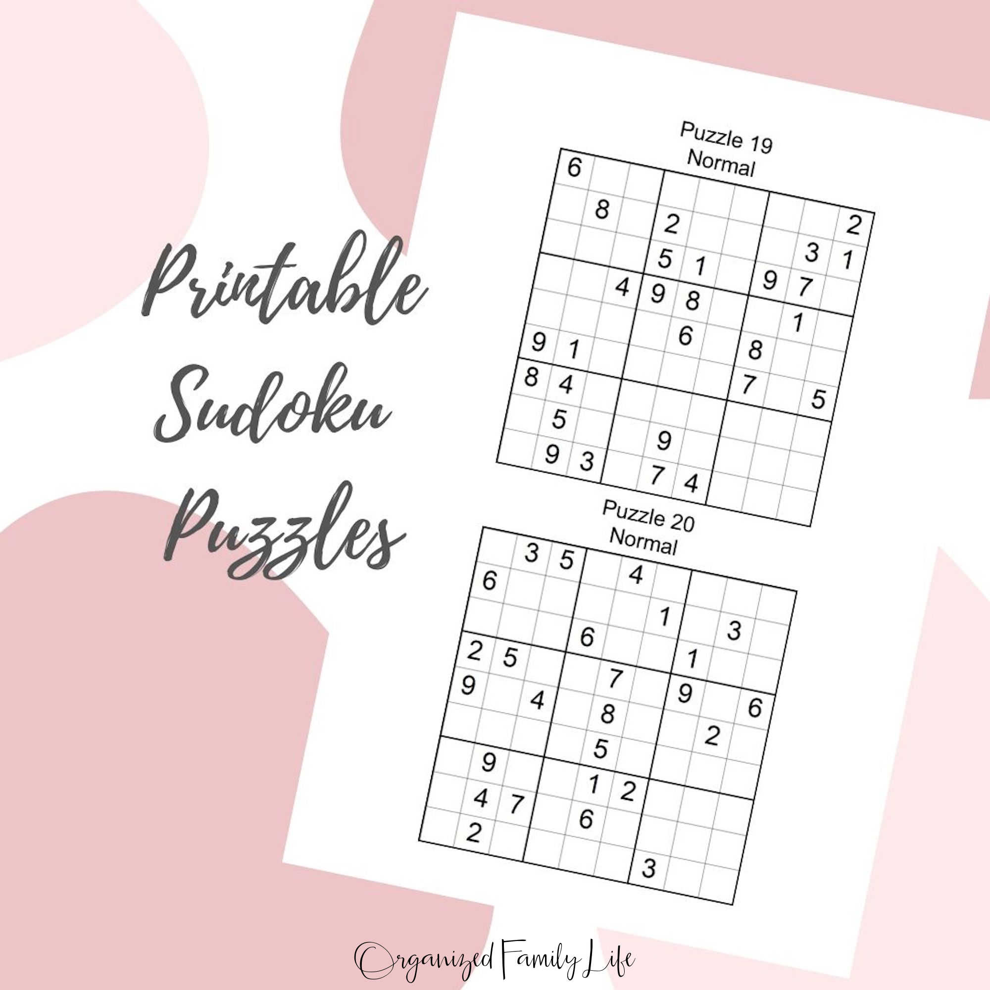 Printable Sudoku Puzzles 150 Puzzles And Answers Instant Download Organized Family Life