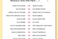 Printable Summer Would You Rather Questions For Kids Chevron Lemon