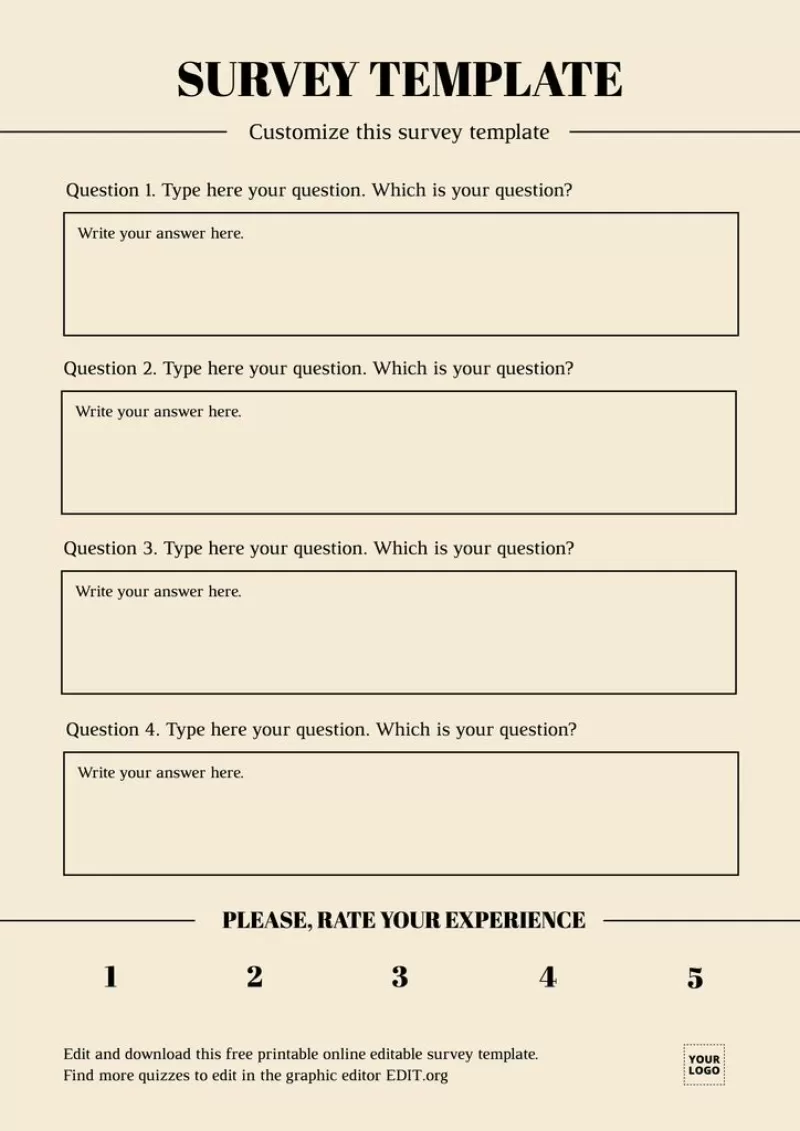 Printable Survey Editable Templates
