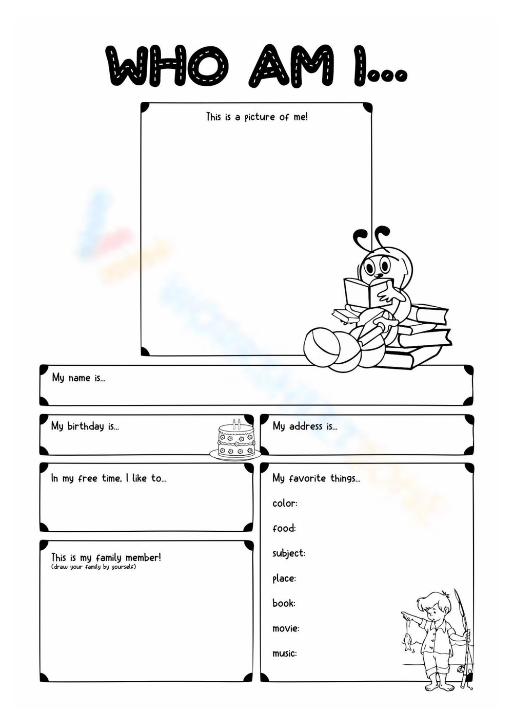 Printable Who Am I Worksheets