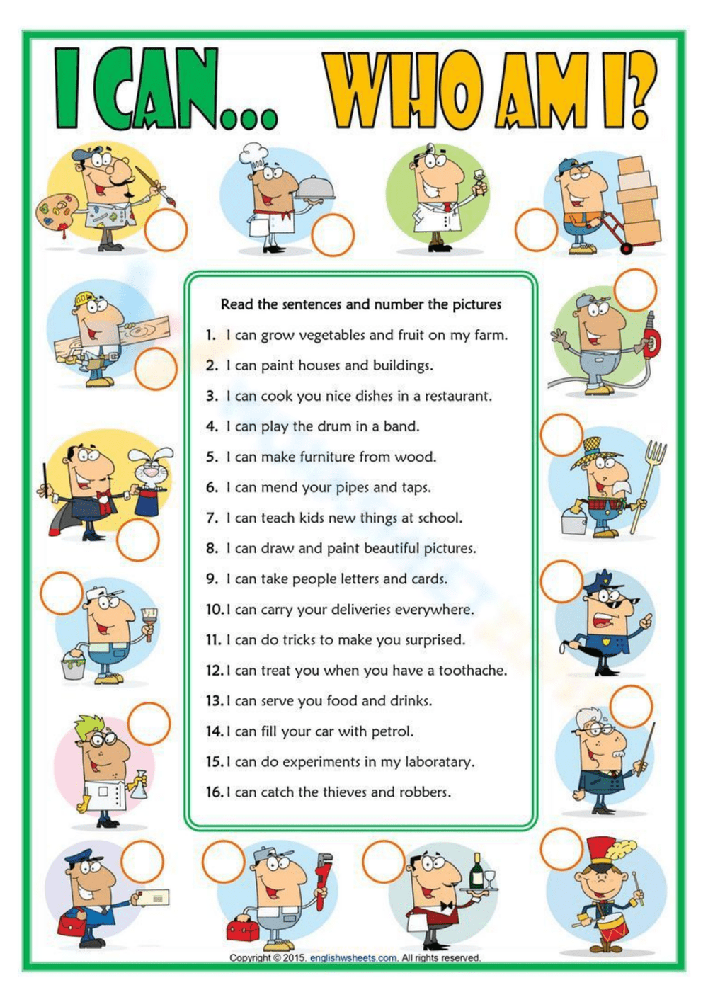 Printable Who Am I Worksheets