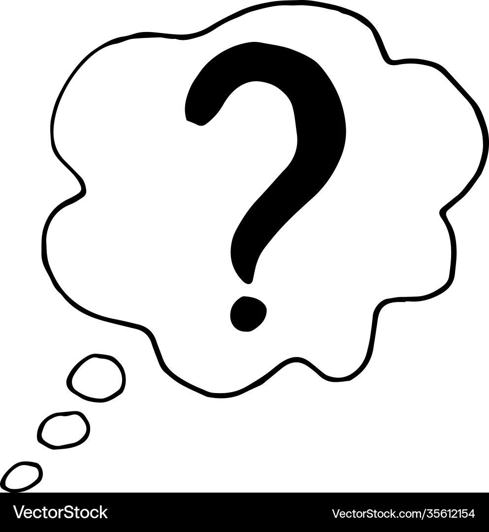 Question Mark In A Cloud Icon Sketch Hand Drawn Vector Image
