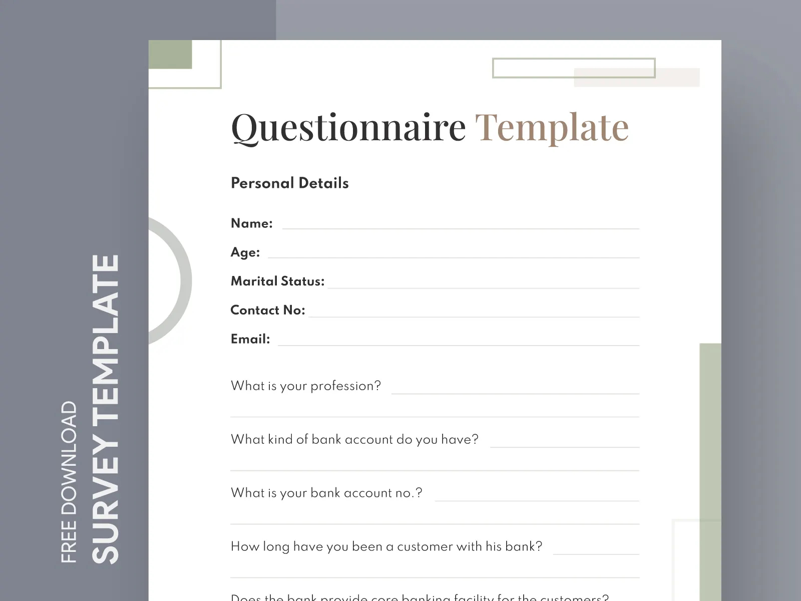 Questionnaire Free Google Docs Template By Gdoc On Dribbble