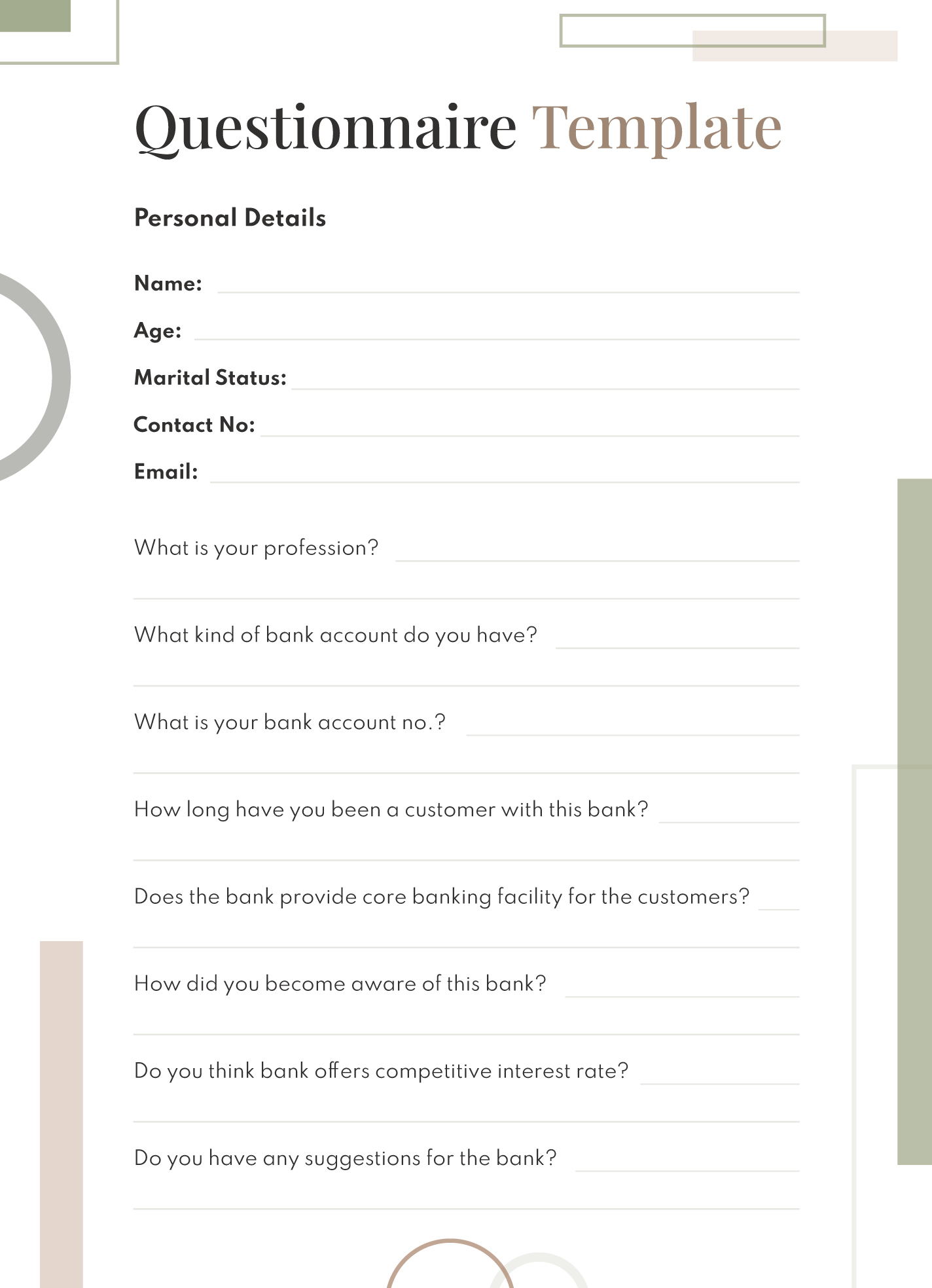 Questionnaire Free Google Docs Template Gdoc io