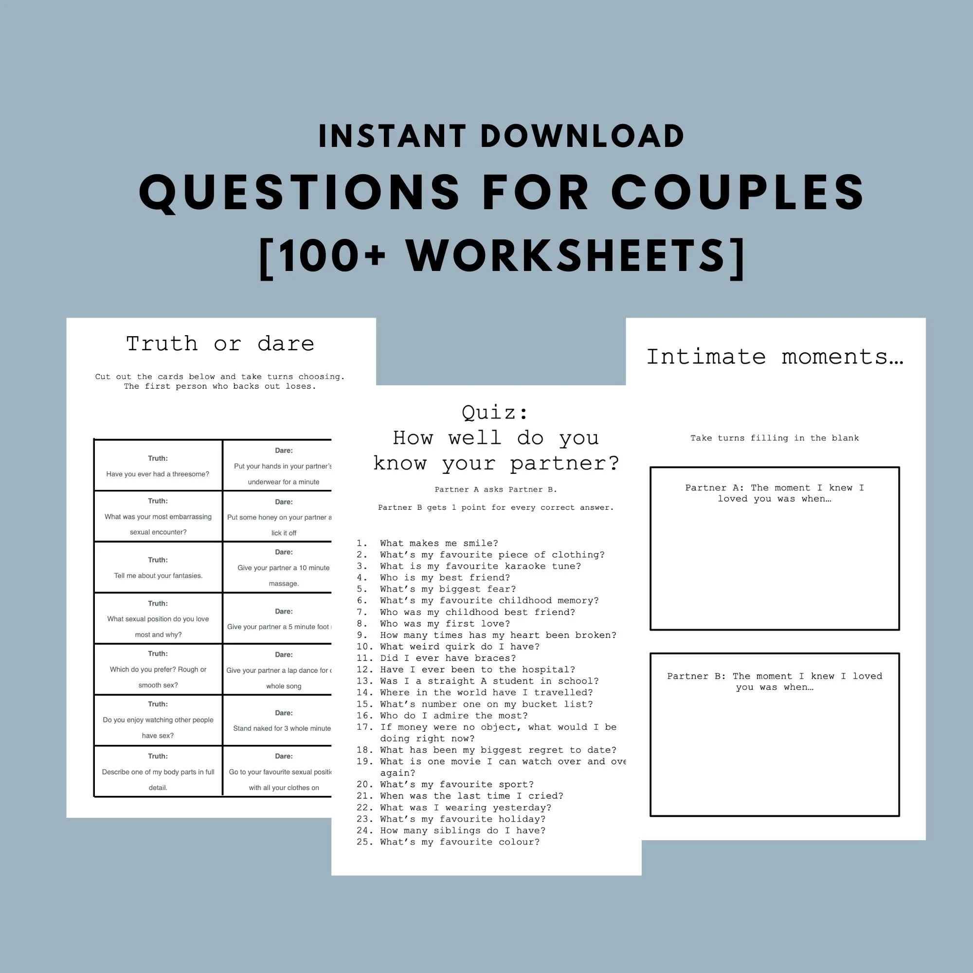 Questions For Couples To Reconnect Relationship Repair Tool Couples Counselling Worksheets For Marriage Therapy Tool For Couples Etsy