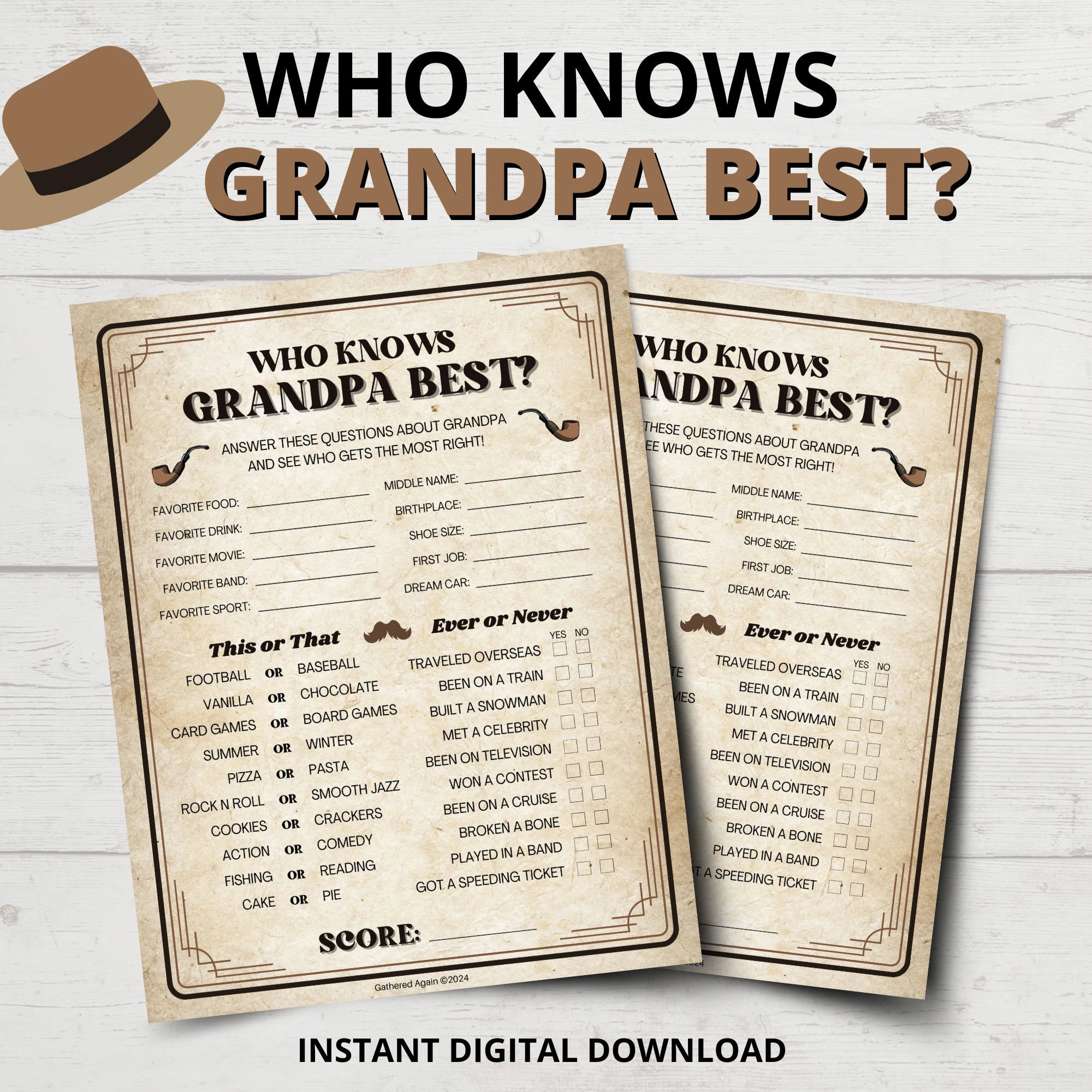 Questions For Grandparents Etsy