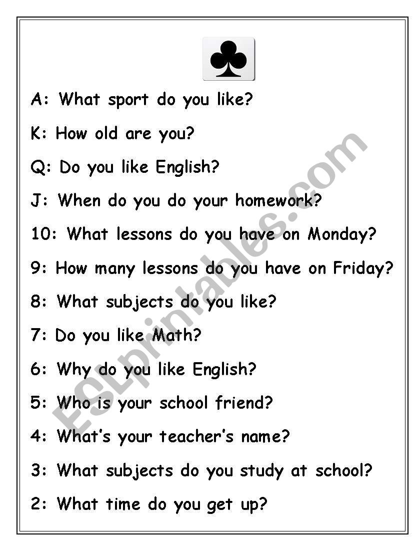 Questions For Kids ESL Worksheet By Halinah1