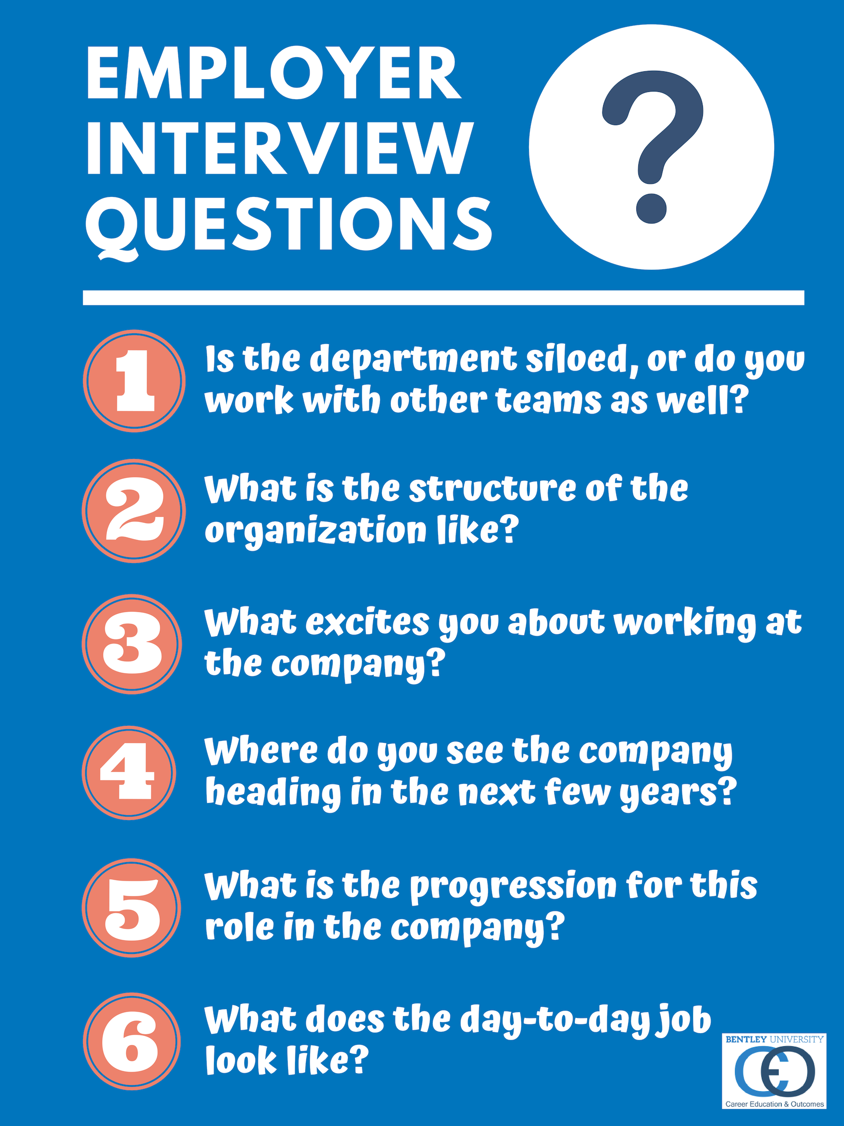 Questions To Ask During An Interview Infographic Bentley CareerEdge