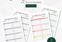 Quiz Answer Sheet Template Etsy Canada