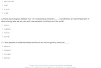 Quiz Worksheet Characteristics Of Parent Child Relationships Study