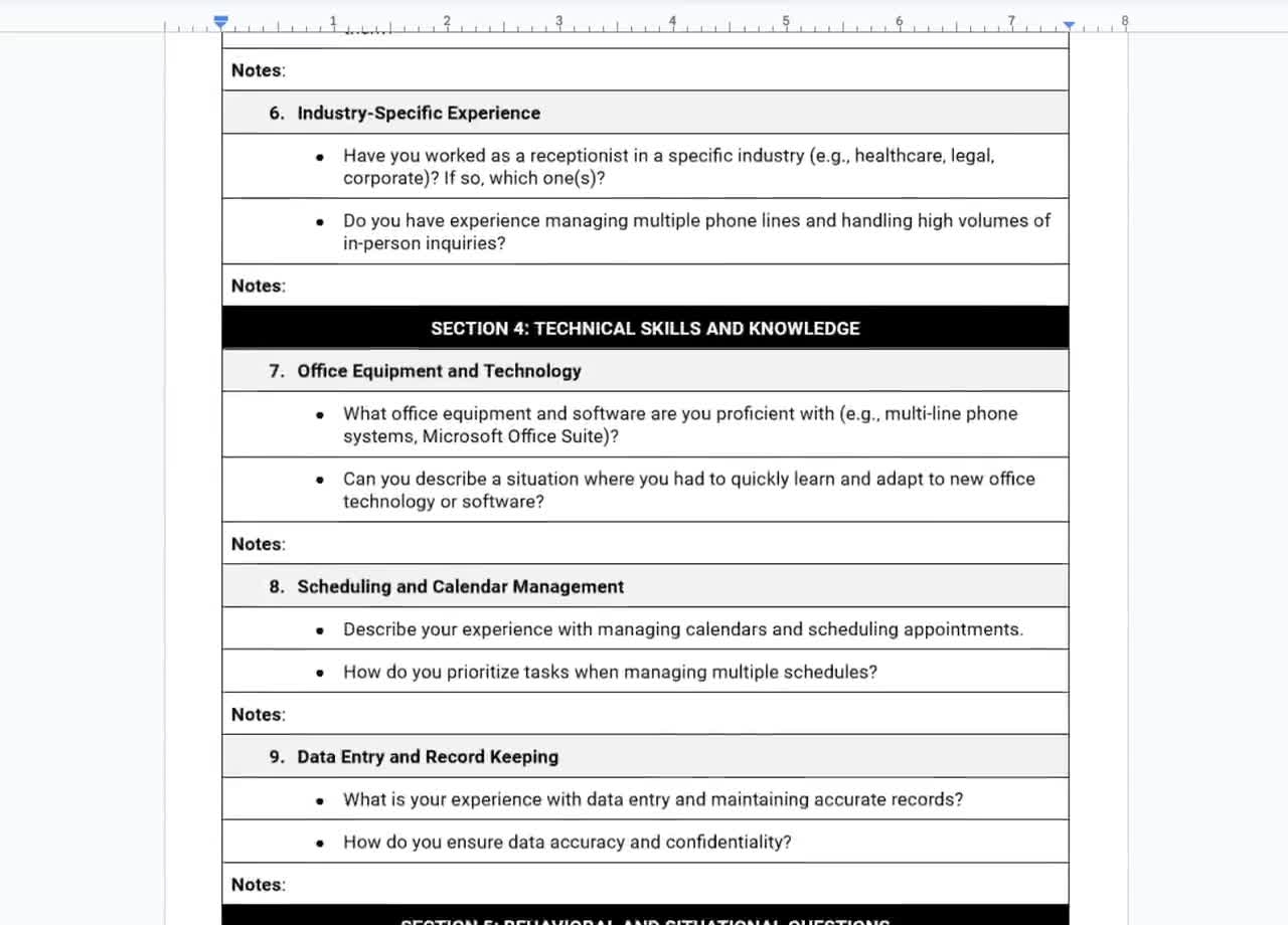Receptionist Interview Guide Front Desk Receptionist Interview Guide Office Receptionist Interview Questions HR Interview Preparation Etsy