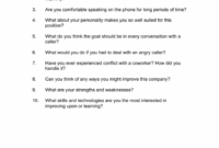 Sample Call Center Interview Questions Fill Out Sign Online And Download PDF Templateroller